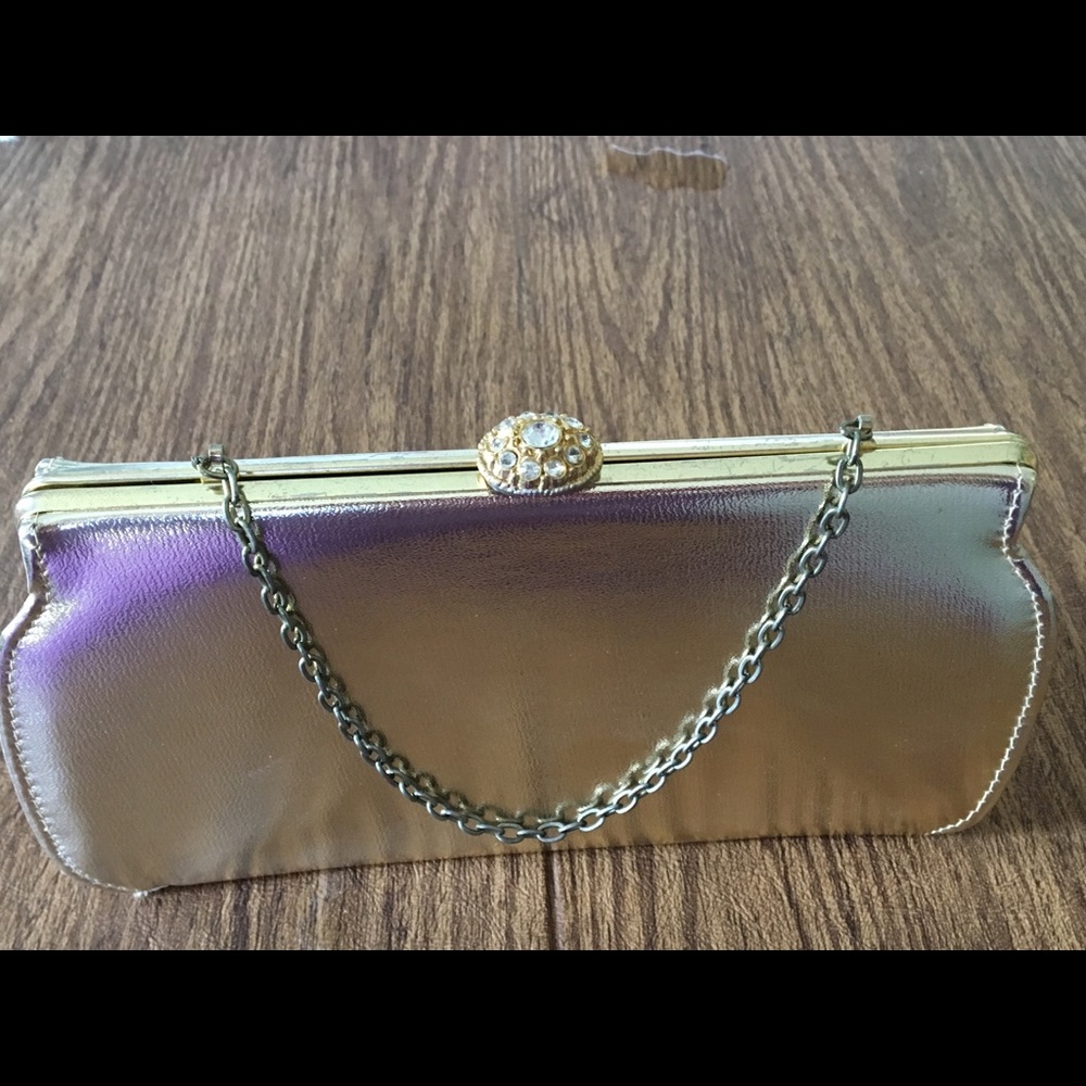 Vintage metallic gold clutch